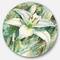 Designart - Large White Lily Painting' Ultra Vibrant Floral Metal Circle Wall Art